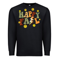 Black happy fall smiley face Premium Sweatshirt - BarkalooDesign