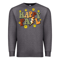 Charcoal Heather happy fall smiley face Premium Sweatshirt - BarkalooDesign