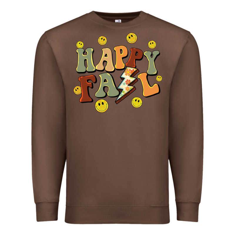 Happy Fall Smiley Face Premium Sweatshirt by BarkalooDesign | Teevron