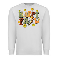 Dove Grey happy fall smiley face Premium Sweatshirt - BarkalooDesign