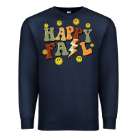 Navy happy fall smiley face Premium Sweatshirt - BarkalooDesign