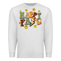 Oatmeal Heather happy fall smiley face Premium Sweatshirt - BarkalooDesign