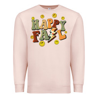 Pale Pink happy fall smiley face Premium Sweatshirt - BarkalooDesign