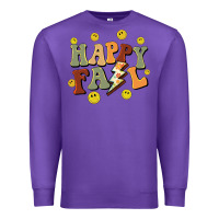 Purple happy fall smiley face Premium Sweatshirt - BarkalooDesign