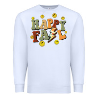 White happy fall smiley face Premium Sweatshirt - BarkalooDesign