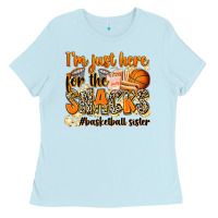 Im Just Here For The Snacks Basketball Sister Ladies Tee | Teevron