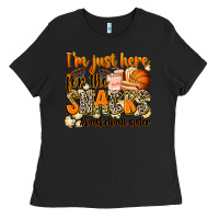 Black im just here for the snacks basketball sister Ladies Tee - Zillion Design Studio