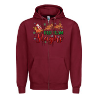 Burgundy our team sleigh Zipper Hoodie - MaliasSmallBusiness