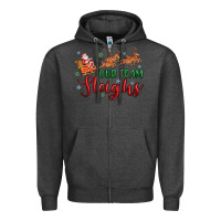 Charcoal Heather our team sleigh Zipper Hoodie - MaliasSmallBusiness