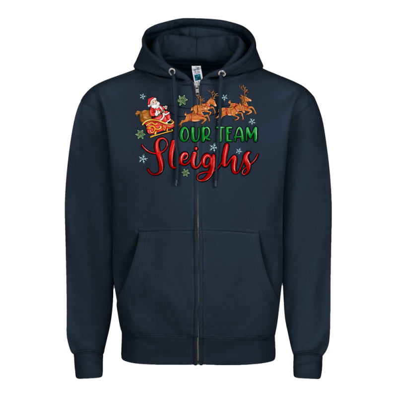 Our Team Sleigh Zipper Hoodie by MaliasSmallBusiness | Teevron