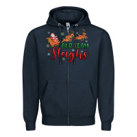 Navy our team sleigh Zipper Hoodie - MaliasSmallBusiness
