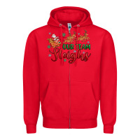 Red our team sleigh Zipper Hoodie - MaliasSmallBusiness