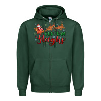 Sports Green our team sleigh Zipper Hoodie - MaliasSmallBusiness
