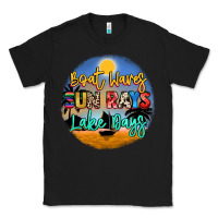 Black boat waves sun rays lake days Classic Tee - NancyCooperArtShop