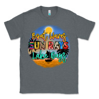 Charcoal Heather boat waves sun rays lake days Classic Tee - NancyCooperArtShop