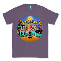 Lavender boat waves sun rays lake days Classic Tee - NancyCooperArtShop