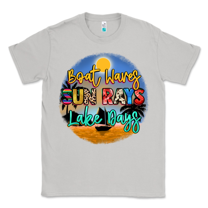 Boat Waves Sun Rays Lake Days Classic Tee by NancyCooperArtShop | Teevron