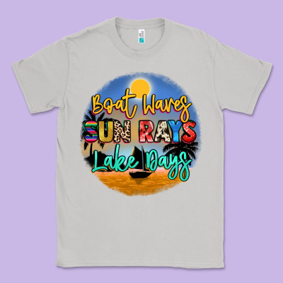 Boat Waves Sun Rays Lake Days Classic Tee Designed By Nancycooperartshop