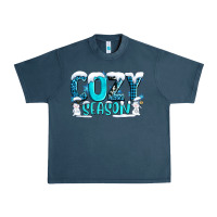 Midnight Navy cozy season with snowman ado Urban Heavy Tee - AdoDesignShop