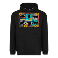 Black cow sunflower leopard Heavyweight Hoodie - Artiststas