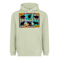 Matcha cow sunflower leopard Heavyweight Hoodie - Artiststas