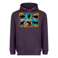 Plum cow sunflower leopard Heavyweight Hoodie - Artiststas