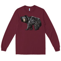 Burgundy Sloth Bear Long Sleeve Tee - LillyAllenDesigns