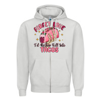 Dove Grey forget love id rather fall into tacos Zipper Hoodie - MaliasSmallBusiness