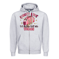 Heather Grey forget love id rather fall into tacos Zipper Hoodie - MaliasSmallBusiness