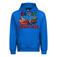 Cobalt howdy christmas with santa riding his sleighs Urban Hoodie - CowGirlArtShop