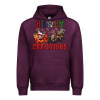 Mauve Wine howdy christmas with santa riding his sleighs Urban Hoodie - CowGirlArtShop