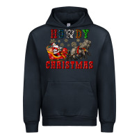 Navy howdy christmas with santa riding his sleighs Urban Hoodie - CowGirlArtShop