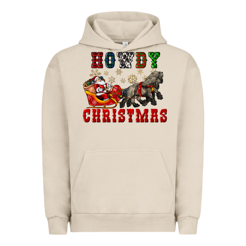 Howdy Christmas With Santa Riding His Sleighs Urban Hoodie by CowGirlArtShop | Teevron