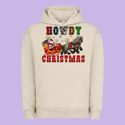 Howdy Christmas With Santa Riding His Sleighs Urban Hoodie Designed By Cowgirlartshop