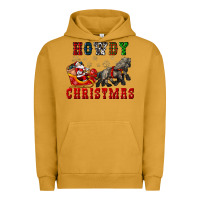 Pigment Peanut Butter howdy christmas with santa riding his sleighs Urban Hoodie - CowGirlArtShop