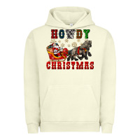 Pigment Pistachio howdy christmas with santa riding his sleighs Urban Hoodie - CowGirlArtShop