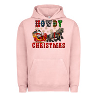 Pigment Salmon howdy christmas with santa riding his sleighs Urban Hoodie - CowGirlArtShop