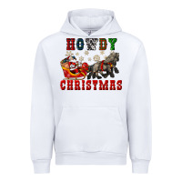 White howdy christmas with santa riding his sleighs Urban Hoodie - CowGirlArtShop