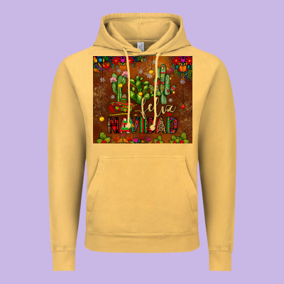 Feliz Navidad Cactus Vintage Hoodie Designed By Jahusdesignshop