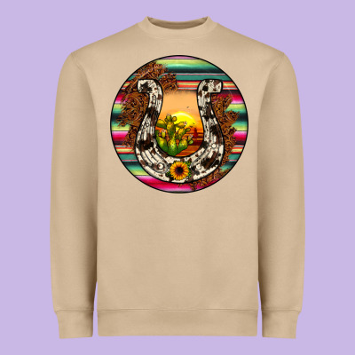Horseshoe Circle Heavyweight Sweatshirt Designed By Jahusdesignshop