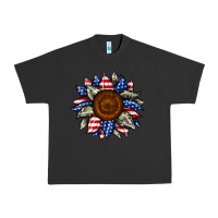 Pigment Black sunflower american flag Urban Heavy Tee - JahusDesignShop