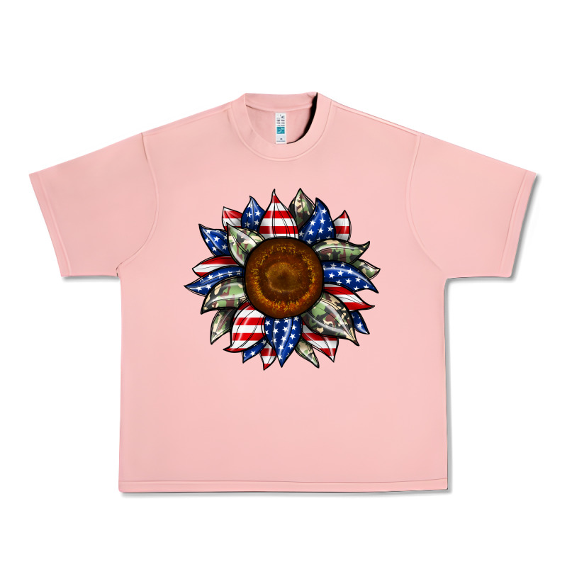 Sunflower American Flag Urban Heavy Tee by JahusDesignShop | Teevron