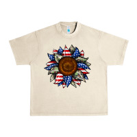 Sandshell sunflower american flag Urban Heavy Tee - JahusDesignShop
