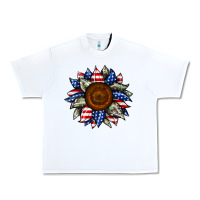 White sunflower american flag Urban Heavy Tee - JahusDesignShop