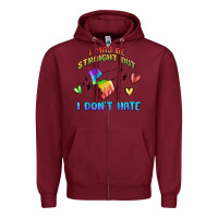 Burgundy i may be straight pride day Zipper Hoodie - MaliasSmallBusiness