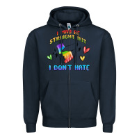 Navy i may be straight pride day Zipper Hoodie - MaliasSmallBusiness