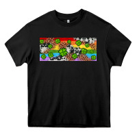 Black Western St. Patrick's Day Shamrock Rainbow Heavy Core Tee - Artiststas