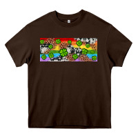 Chocolate Brown Western St. Patrick's Day Shamrock Rainbow Heavy Core Tee - Artiststas