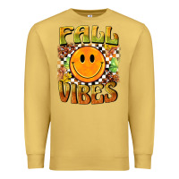 Antique Gold fall vibes smiley face Premium Sweatshirt - BarkalooDesign