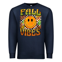 Navy fall vibes smiley face Premium Sweatshirt - BarkalooDesign